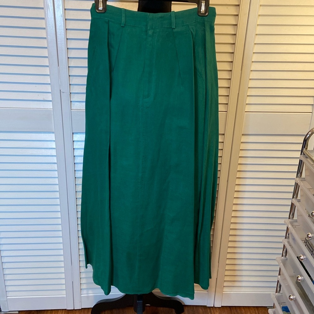 Ralph Lauren Kelly green linen maxi skirt, 8